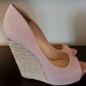 Jessica Simpson Bethani Blush Wedges Never Worn
